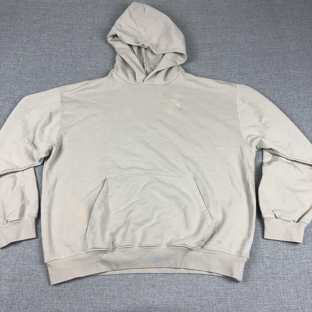 Madewell Hoodie Womens Large Beige Pullover Terry Kangaroo Pocket Relaxed